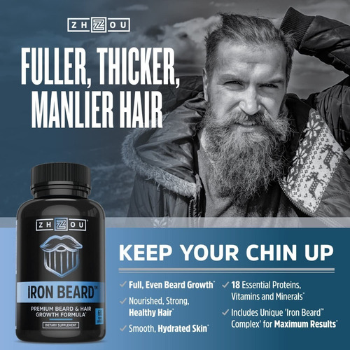 Imagen 5 de 5 de Barba Perfecta Con Iron Beard Maximiza Volumen 60 Capsulas