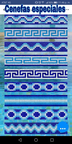 Imagen 10 de 10 de Cenefa Para Alberca Espiral En Mosaico Veneciano Kolorines