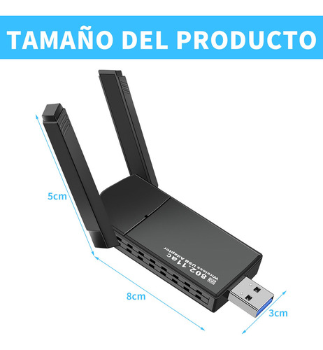 Adaptador Wifi Usb 1300mbps 5dbi Wifi Receptor