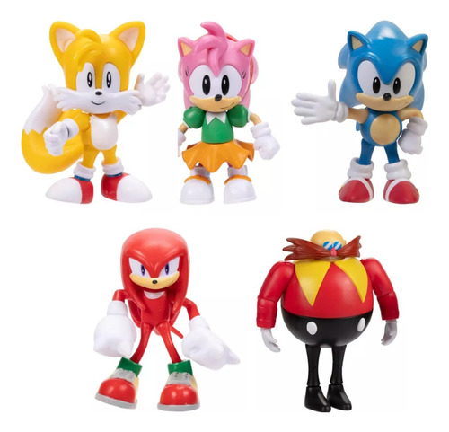 Sonic Set Pack De Figuras Clasicas X5 Original 7cm M4e 