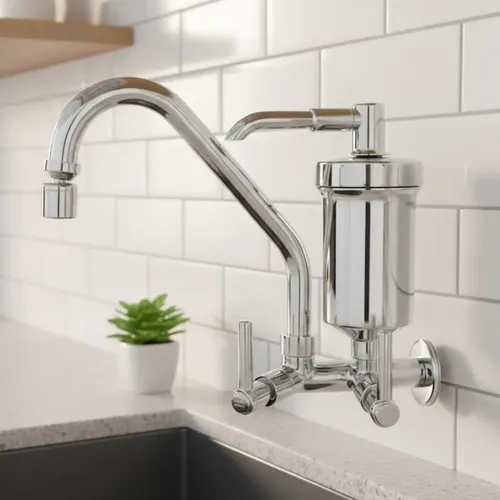 Torneira Com Filtro Cozinha Gourmet Parede Bica Móvel Abs