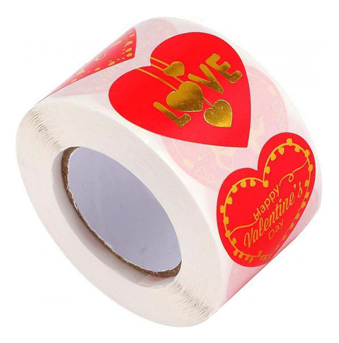 Rollo De Pegatinas De Corazón De 500 Piezas, Etiquetas