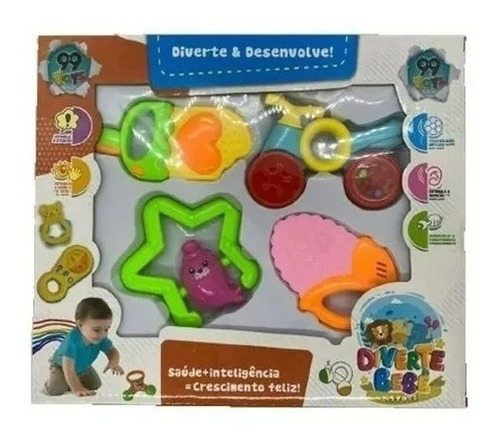 Kit Chocalhos Brinquedos Infantil Interativo Lúdico Bebê Top