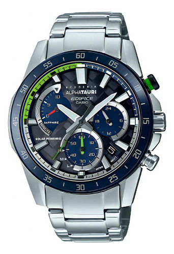 Relógio Casio Edifice EFS-S580AT-1ADR Cor da pulseira: prata, moldura, cor de fundo azul, cor de fundo, cinza
