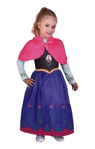Disfraz Anna Con Capa Frozen Disney New Toys Talle 1