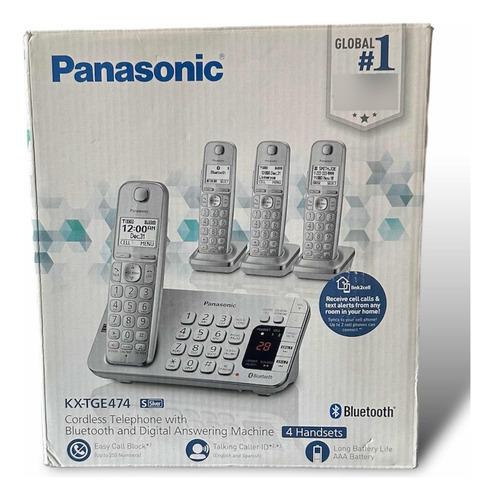 Teléfono Inalámbrico Panasonic Kx Tge474 Colorplata Open Box