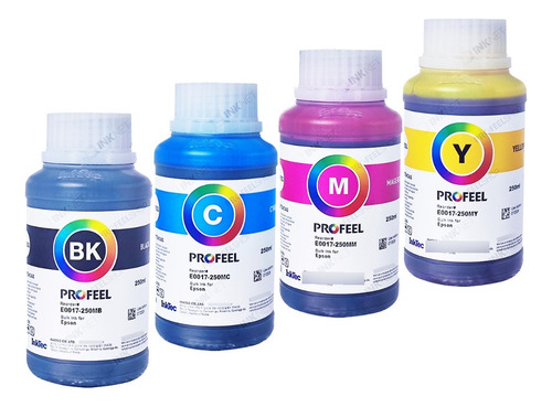 4 X250ml Tinta Profeel E0017 Corante L1250 L3250 L4260
