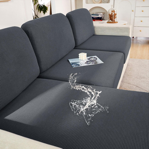 Fundas Almohadon Sillón Impermeables Lavables 3pzas Gris