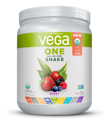 Vega Orgánico Proteína Vegana En Polvo Berry 20g De