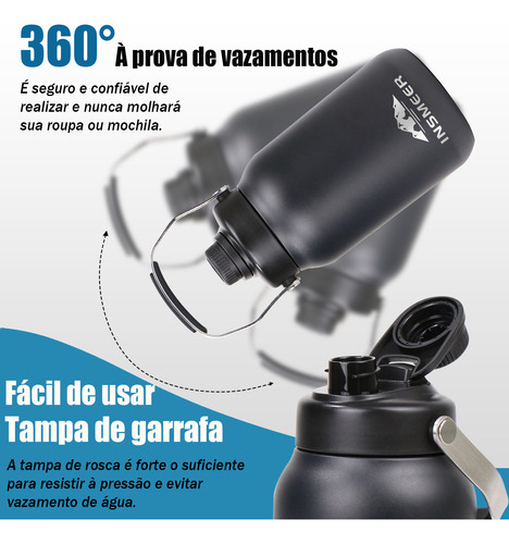 Garrafa Térmica Grande 1.89 Litros Aço Inox Com Alça