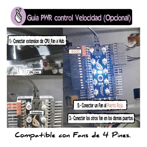 Hub A 10 Fan 3 Y 4 Pines Pwm Splitter Divisor (sata)