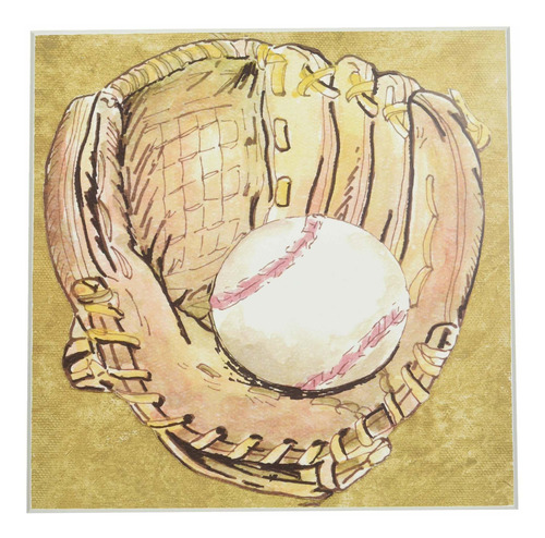 The Kids Room By Stupell Baseball Glove With Baseball O...