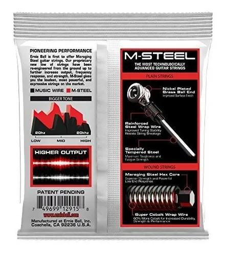 Cuerdas De Guitarra Eléctrica Ernie Ball M-steel , Delgadas