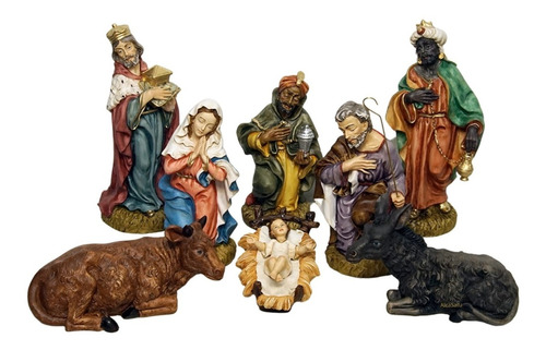 Pesebre Cabaña Establo 8 Piezas Navidad Jesus 30cm Italiano