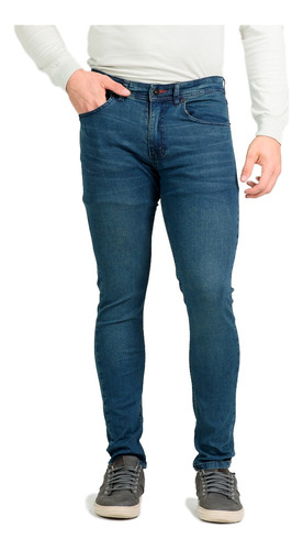 Jean Azul Skinny Chupin Elastizado Moda Hombre Mistral 50128