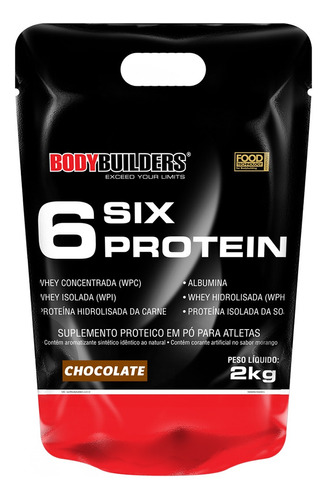 Six Protein Refil 2kg Chocolate - Bodybuilders