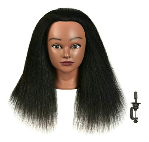 Cabeza De Maniquí Natural Real Afro 100% Cabello Humano