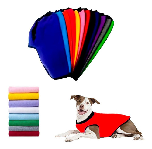 Poncho Abrigo Capa Polar Liso Mascotas Grandes Talle 11