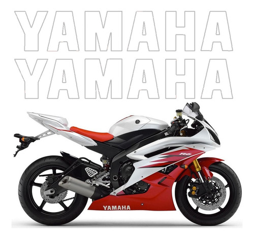 Kit Adesivo Faixa Spoiler Para Yamaha R6 2006 Vermelha 13655 Cor Branco