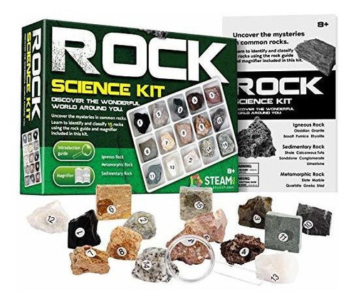 Kit Geología Infantil 15pcs Con Lupa  Regalo Piedras