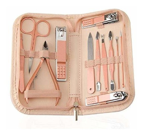 Nail Clippers And Beauty Tool Portable Set, Rose Gold