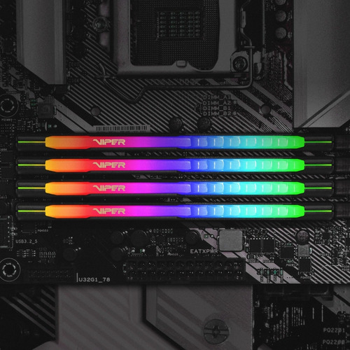 Memoria RAM Viper Steel RGB gamer color negro 16GB 1 Patriot PVSR416G320C8