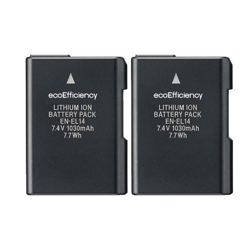 Baterías De Repuesto Ecoefficiency P/nikon D3100, D3200, 2 U