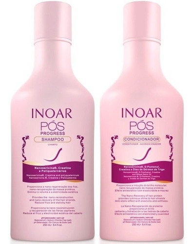  Inoar Kit Duo Pós Progress Shampoo 250ml Condicionador 250ml