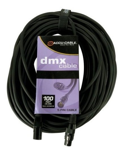 Cable Dmx Ac5pdmx100 De Adj Products, 100 Pies, 5 Pines, Neg