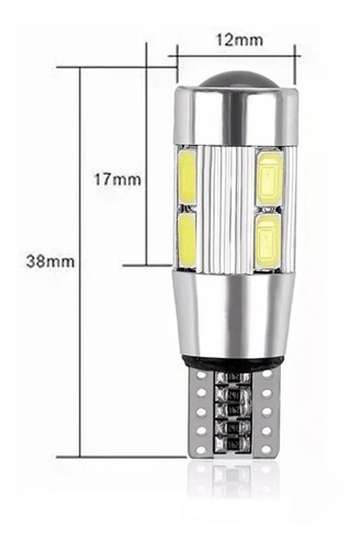 Imagen 3 de 4 de Lampara T10 Canbus Posición Led Cob 10 Smd Con Lupa