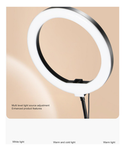 Anillo De Luz Con Brazo Retráctil Y Soporte Para Teléfono Color