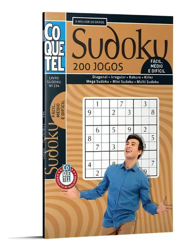 Coquetel - Sudoku - Fácil/médio/difícil - Livro 194, De Equipe Coquetel. Editora Ediouro Passatempos, Capa Mole Em Português, 22
