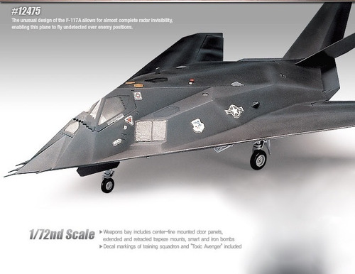 Avion F-117 Stealth Fighter Bomb Escala 1/72 Es Un Armable