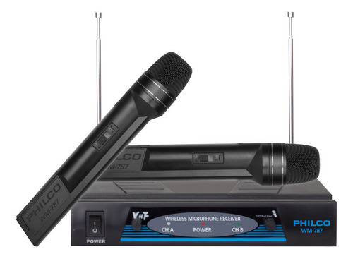Kit De Micrófonos Inalámbricos Vhf Philco Wm787