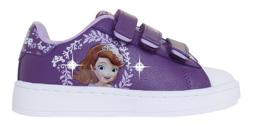 Zapatilla Addnice Luz Led Princesa Sofia Velcro Violeta Nena