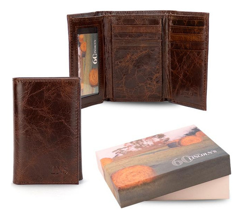 Billetera De Hombre Triple Cuero Lincolns