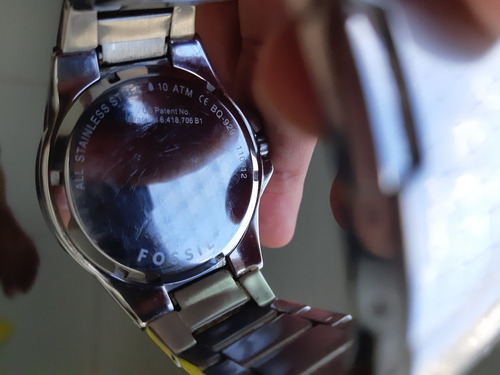 Relógio Fossil Masculino Pulseria Em Aço Escovado