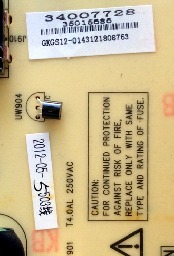 Fuente De Poder / Toshiba 34007728 / 35015686 / Gkgs12-01431 (Usado)