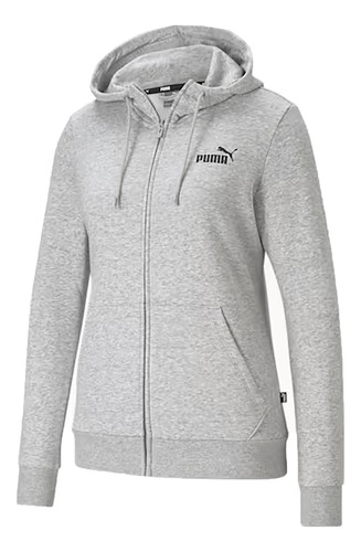 Sudadera Puma Mujer French Terry De Cierre Con Gorro - Gris