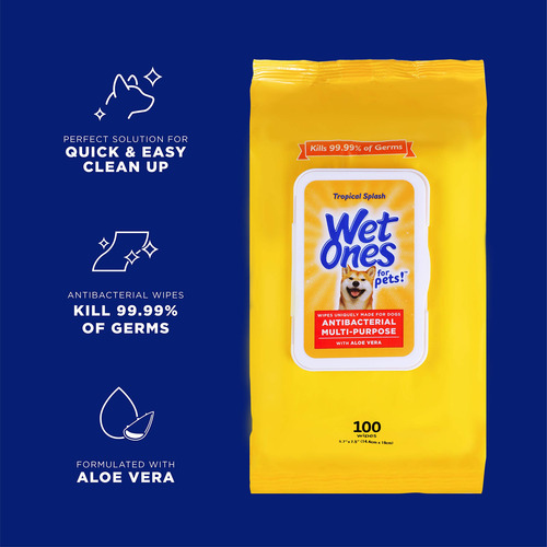 Toallitas Húmedas Para Perros Con Aloe Vera 100 Piezas