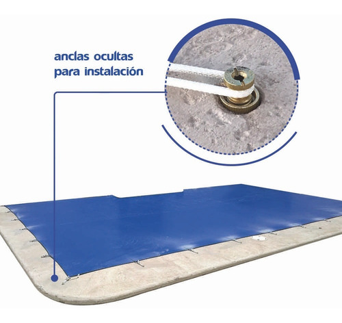 Cubierta Para Alberca 3x5.50 Mts Cda Kit Anclas Oculta Funda