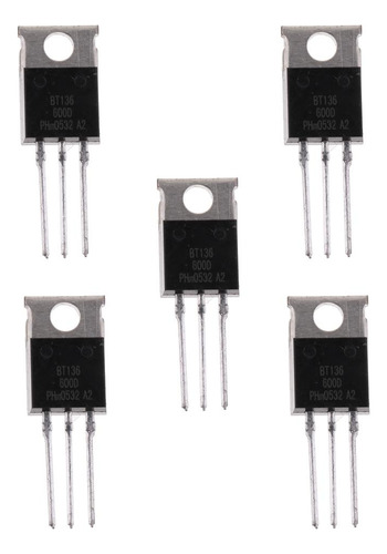 5 Piezas Bt136 To220 Bt136-600 S 3 Transistores De Terminal