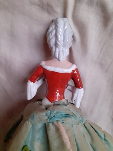 Muñeca De Porcelana Antigua Figurita De Vestir (Usado)