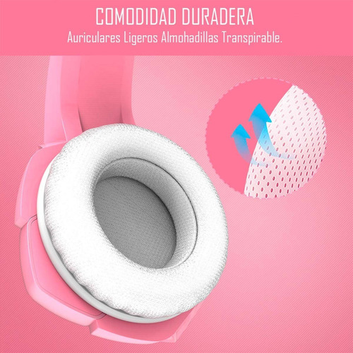 Imagen 6 de 10 de Audífonos Gamer Onikuma K5 Pink Compatibles Pc Ps4
