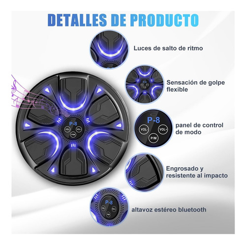 Máquina Boxeo Con Música Bluetooth, 8 Modos De Velocidad.