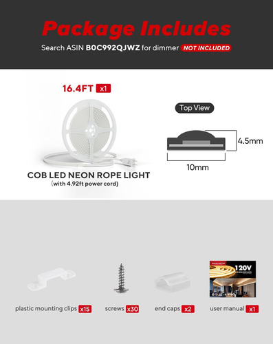 Shine Decor Cob Led Lech Ac 120 V, 800 Lm, Ultrabrillante, I