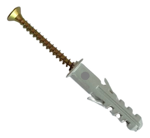 500 Tarugos Con Tope 6 + 500 Tornillos Dorados 4cm