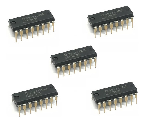 5 Pza Contador Ascendente 4bits Cd4520be Hcf4520 Arduino Pic