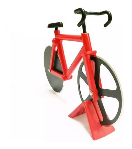 Cortador De Pizza Em Aço Inox Bicicleta Fatiador Vermelho