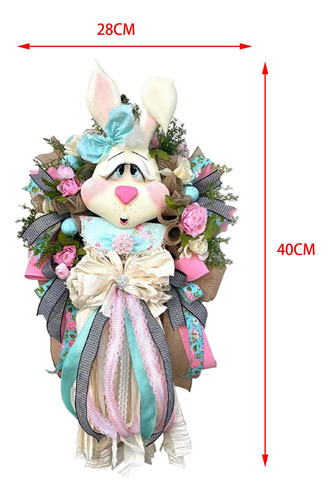 Guirnalda De Huevos De Conejo De Pascua Puerta Delantera Con